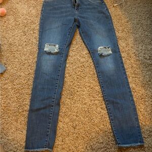 Blue Distressed Women's Jeans
